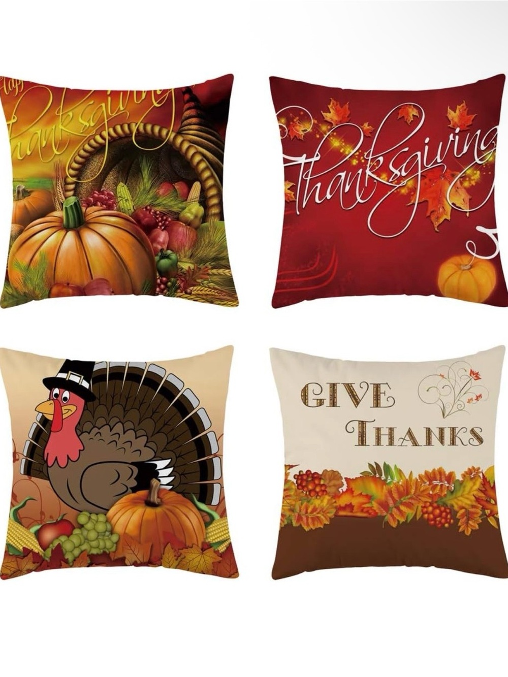 Unopened Thanksgiving decorative pillow cover